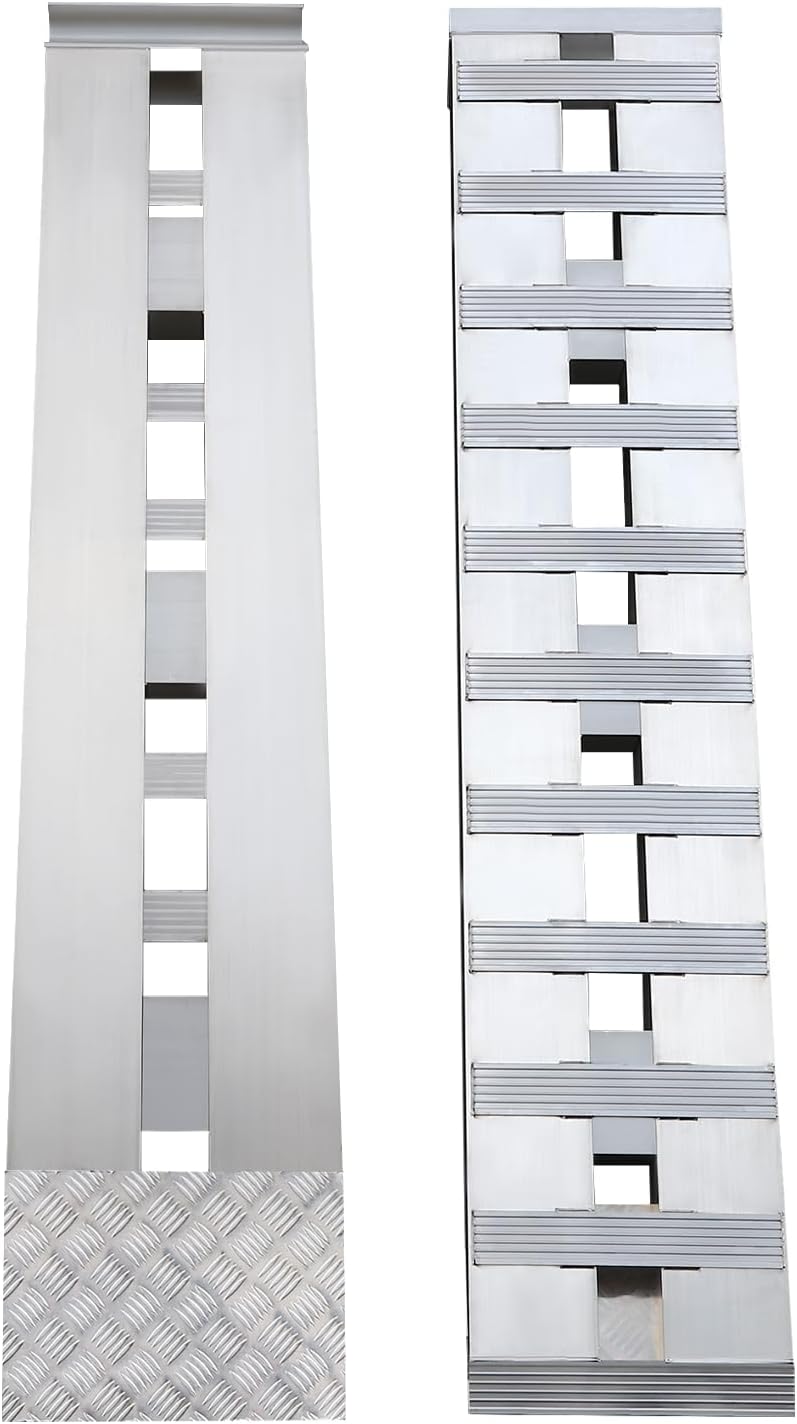 2PCS Aluminum Ramps Loading Ramps, 6000 Lbs Capacity Trailer Ramps Truck Ramps for Motorcycle, Tractor, ATV, Trucks, Lawn Mower (60" x 12")