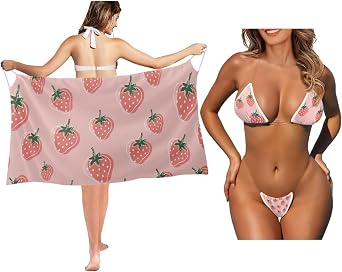 Custom Face Womens Summer Triangle Tie Bikini High Cut Thong Set Matching Sheer Shawl Wraps Swimsuit Cover Up