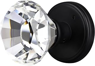 Balin Designs Crystal Doorknobs - Matte Clear Round Glass Passage Doorknob Set - Interior Decorative Glass Doorknobs - Perfect for Bathroom, Bedroom, Hallway, and Closet Door