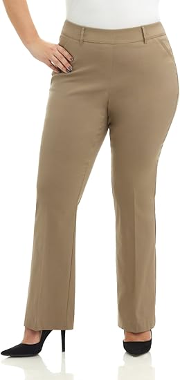 Rekucci Curvy Woman Ease into Comfort Barely Bootcut Plus Size Pant