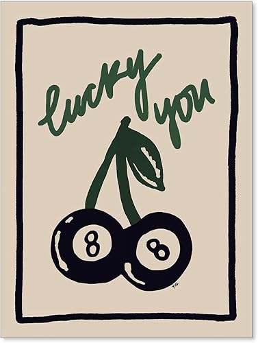 Lienzo de 8 bolas de cerezo para pared, retro, minimalista, para piscina, póster, vintage, blanco y negro, impresión en lienzo para apartamento,