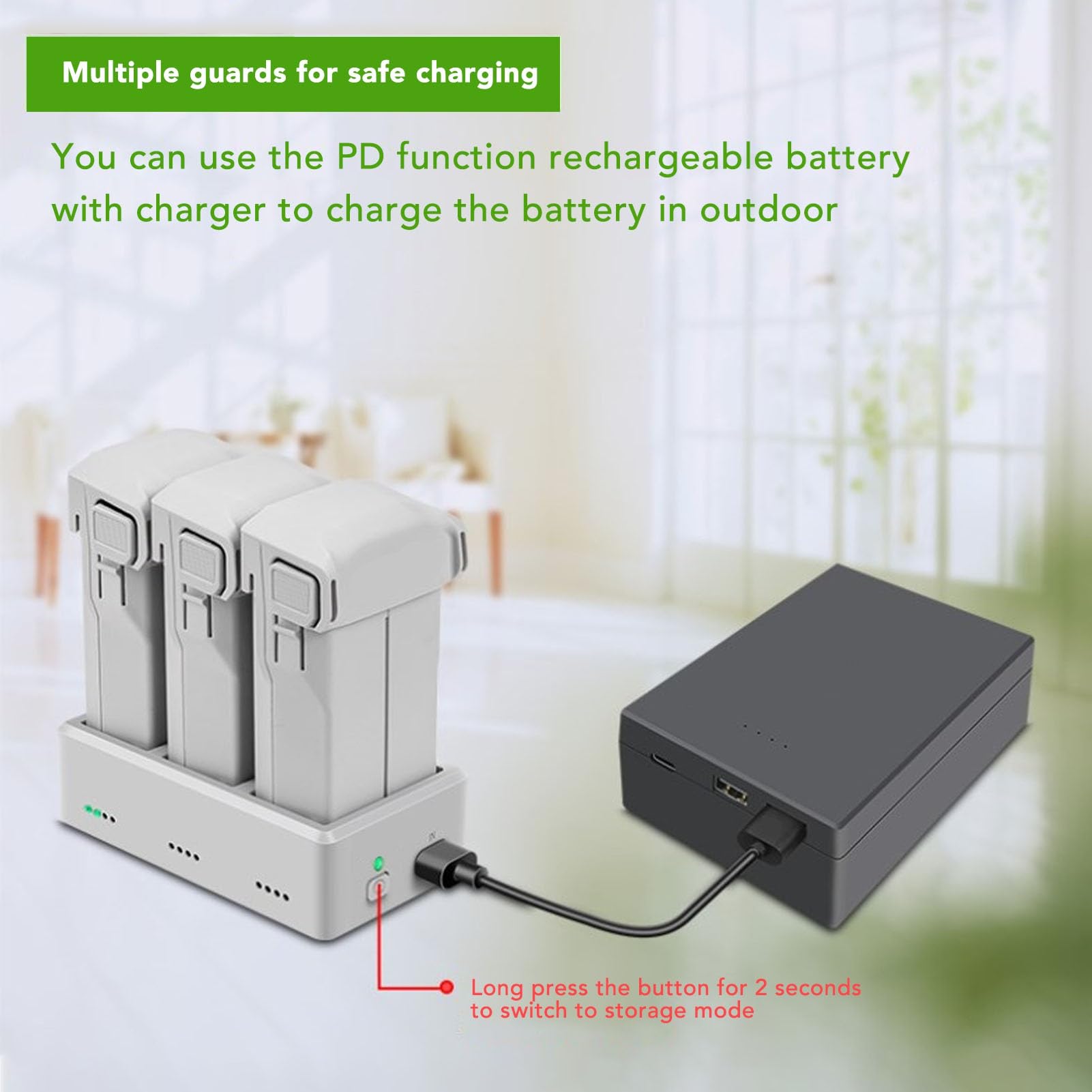 Ulepszona Wymienna Bateria do Drona z Wieloma Zabezpieczeniami o Pojemności 3850 MAh do Mini 3 3 Pro 4 4 Pro Szybkie ładowanie Wydajny Menedżer ładowania (Menedżer ładowania 3-kierunkowego)