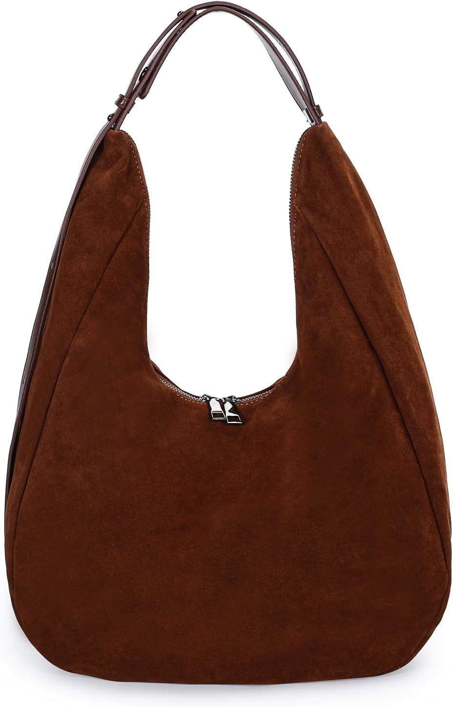 Herald Slouchy Suede Hobo Shoulder Bag for Women, Crescent Crossbody Purse Satchel Tote Handbag with Adjustable Strap
