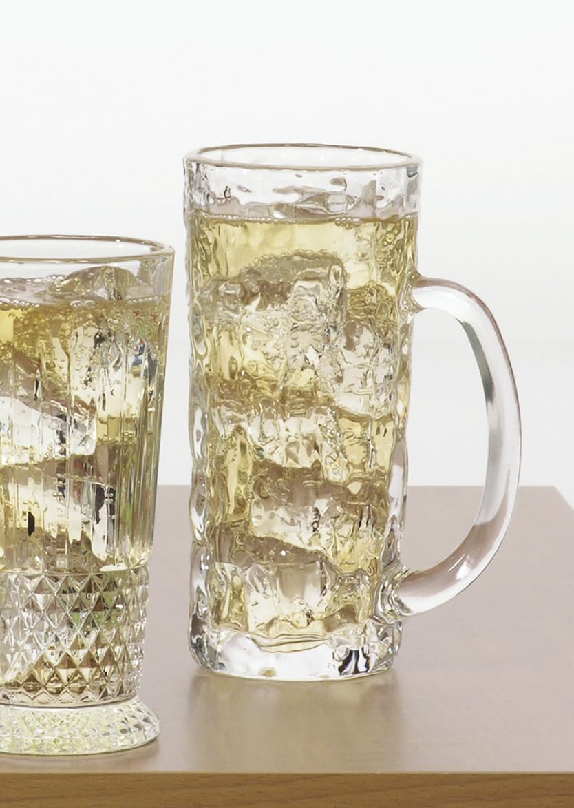 東洋佐々木ガラス Toyo Sasaki Glass P-26354-JAN Beer Stein, 15.2 fl oz (445 ml), Ice Cup, L, Made in Japan, Dishwasher Safe, Set of 3