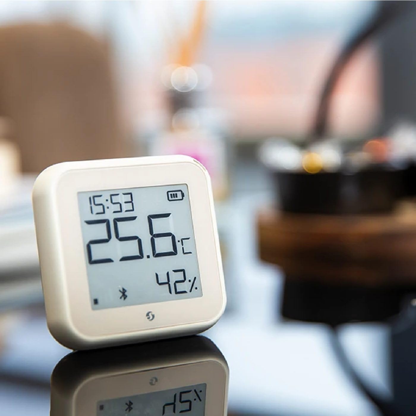 Shelly H&T Gen 3 Ivory | 2er Pack |Wi-Fi und Bluetooth Temperatur&Luftfeuchtigkeitssensor | Hausautomation | Kein Hub erforderlich | Lange Batterielebensdauer | Wandmontierbar