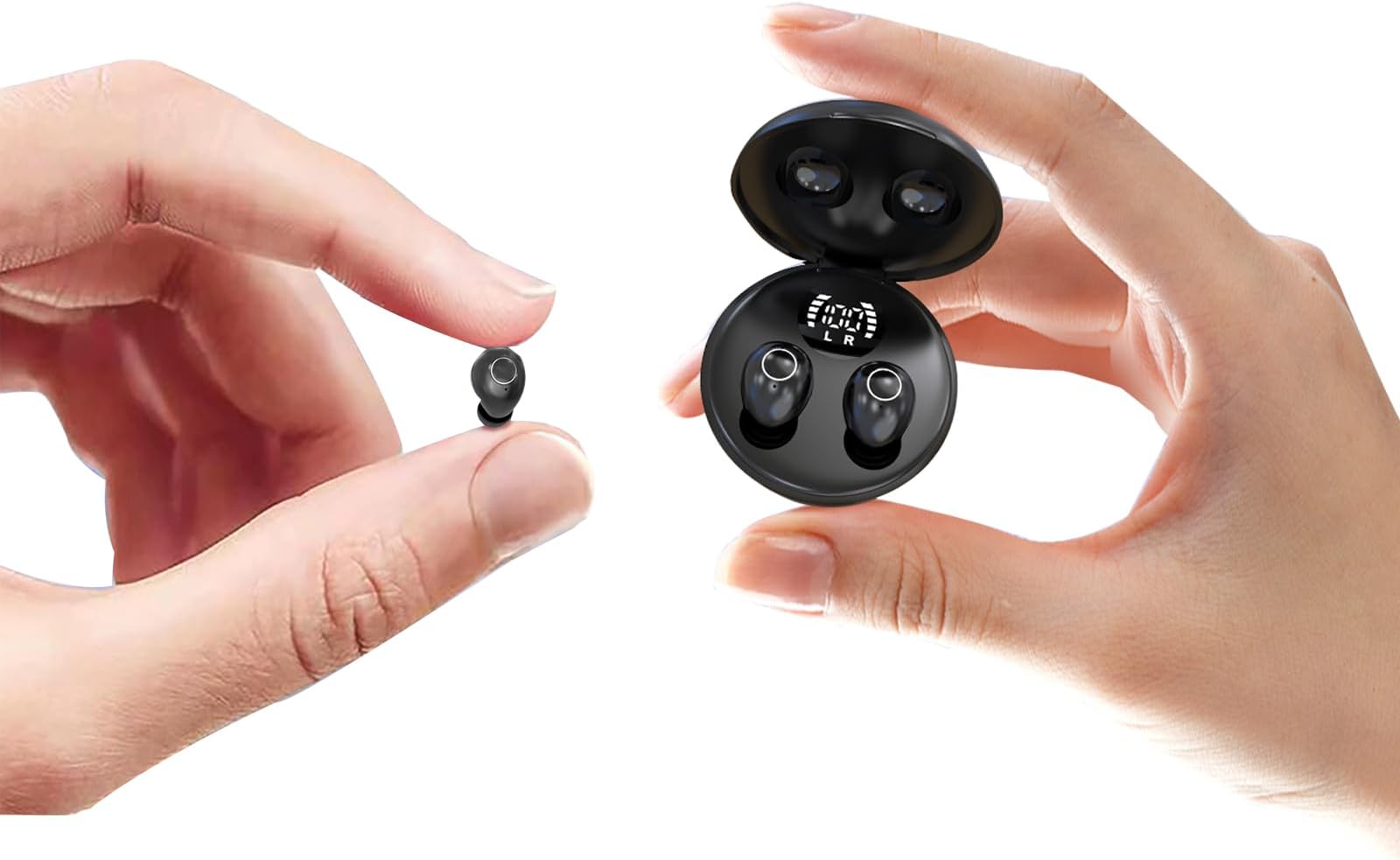 Wireless Invisible Small Earbuds Bluetooth In Ear Soft Headphones ENC Noise Cancelling Earphones Small Ear Buds for Smaller Ears Mini Sleep Earbuds Wireless Bluetooth for iPhone Android Work Sleeping