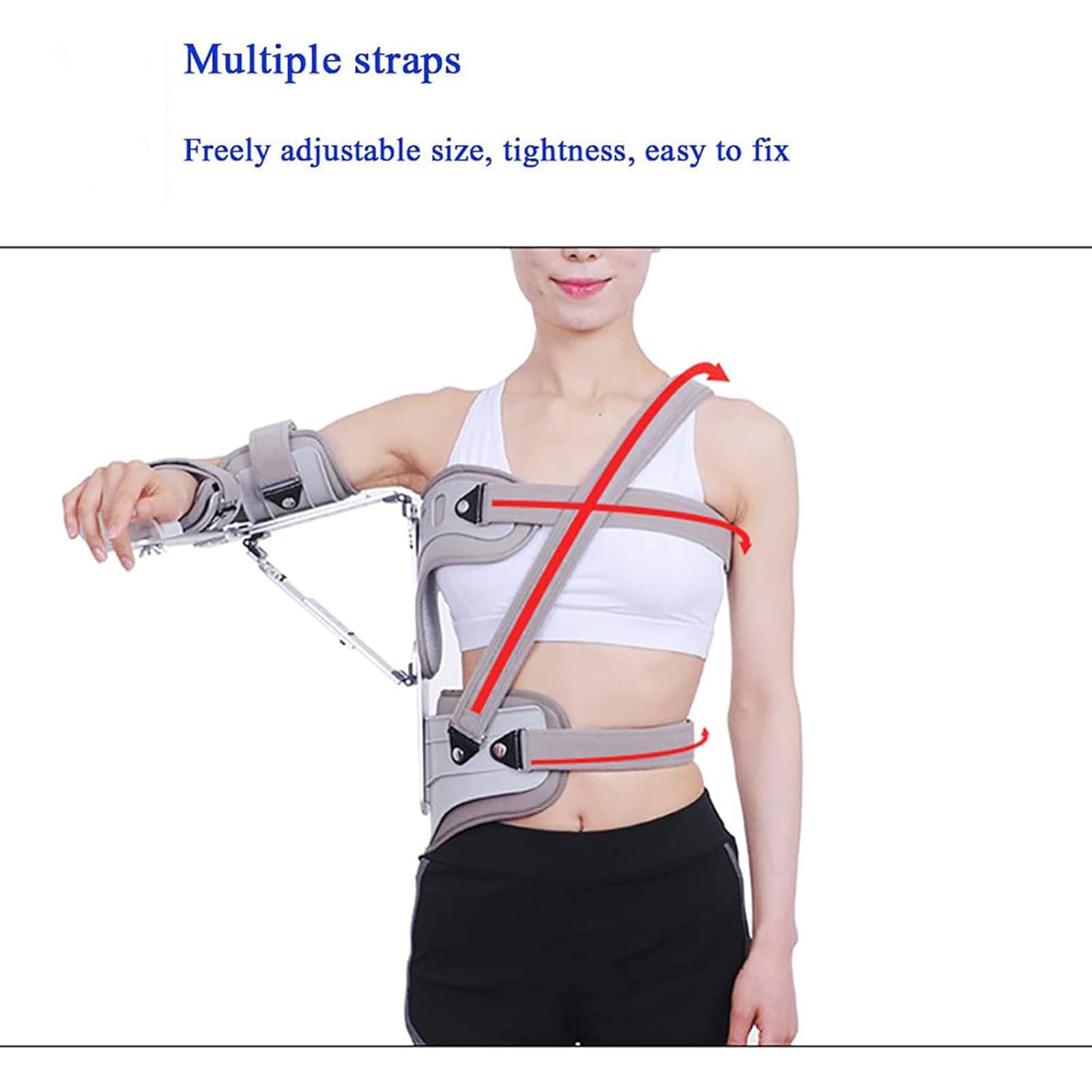 Soporte Fijo para abducción de Hombro, órtesis para articulación del Hombro, ángulo Ajustable: 0-120°/tamaño de Correa Ajustable, para Hombro congelado Agudo/Fractura y distensión del Hombro