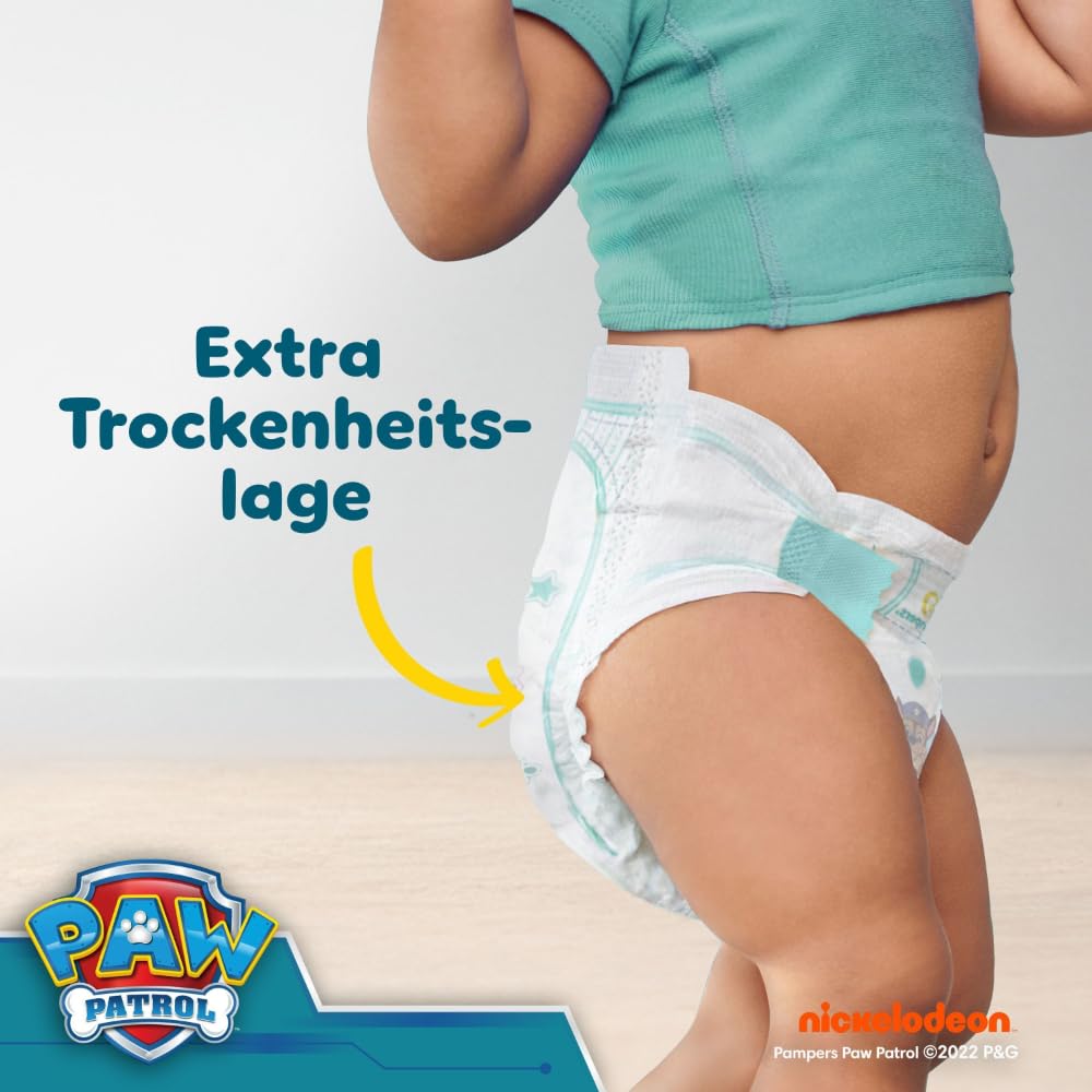 Pampers Baby-Dry Paw Patrol Edition Größe 5, 186 Windeln, 11kg-16kg, Bis zu 100Prozent Auslaufschutz und Komfort die ganze Nacht