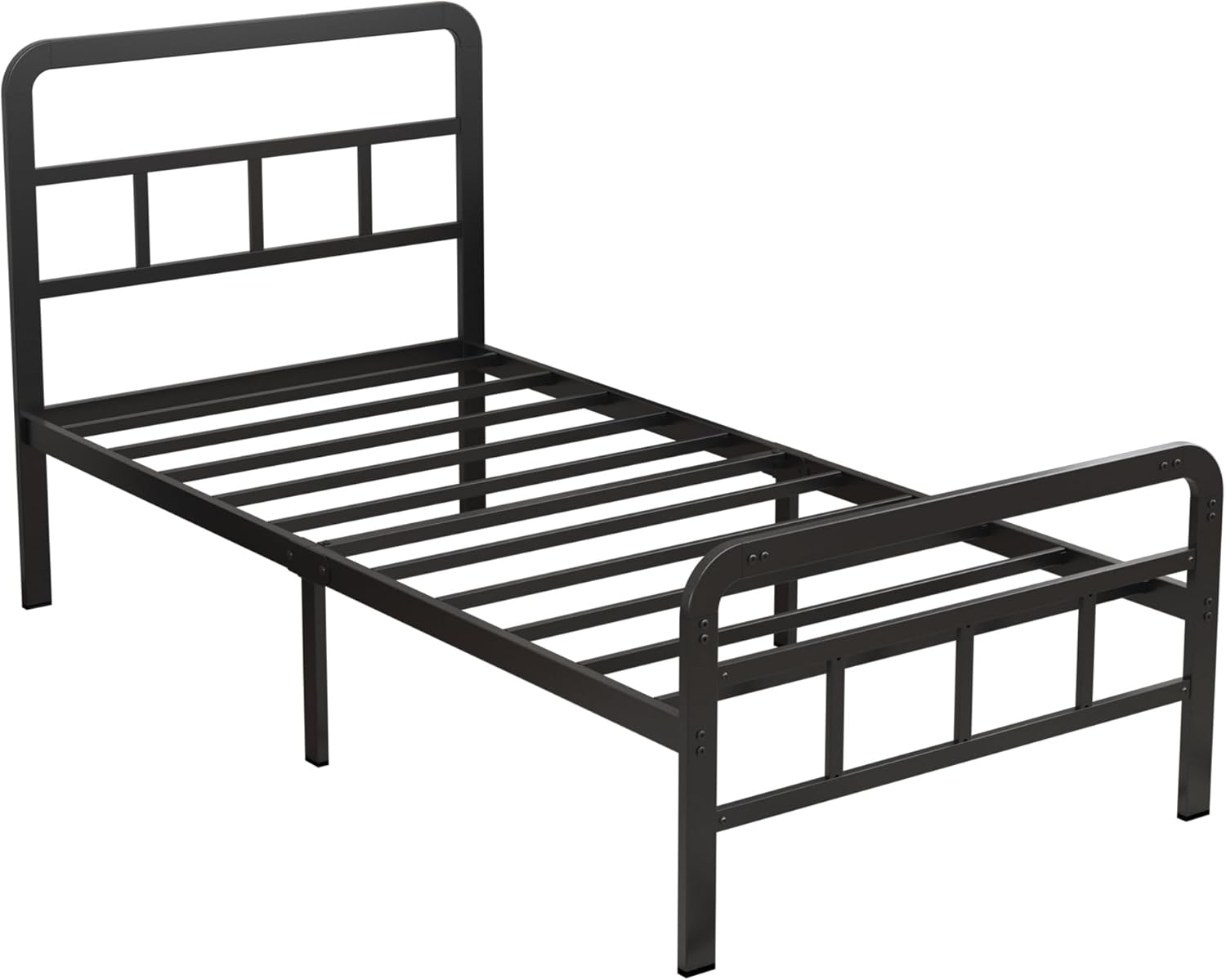Twin XL Bed Frame with Headboard and Footboard 14 Inch, XL Twin Platform Bed Frame with Strong Metal Slats Support, Under-Bed Storage, Noise Free, Easy Assembly, Black - Image 9