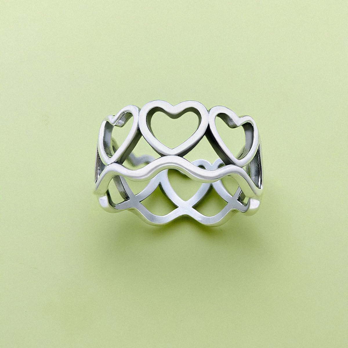 1pc Simple Unique Sterling Silver Vintage Full Circle Love Ring elegant women's fine jewelry Valentine's Day birthday gift daily wear