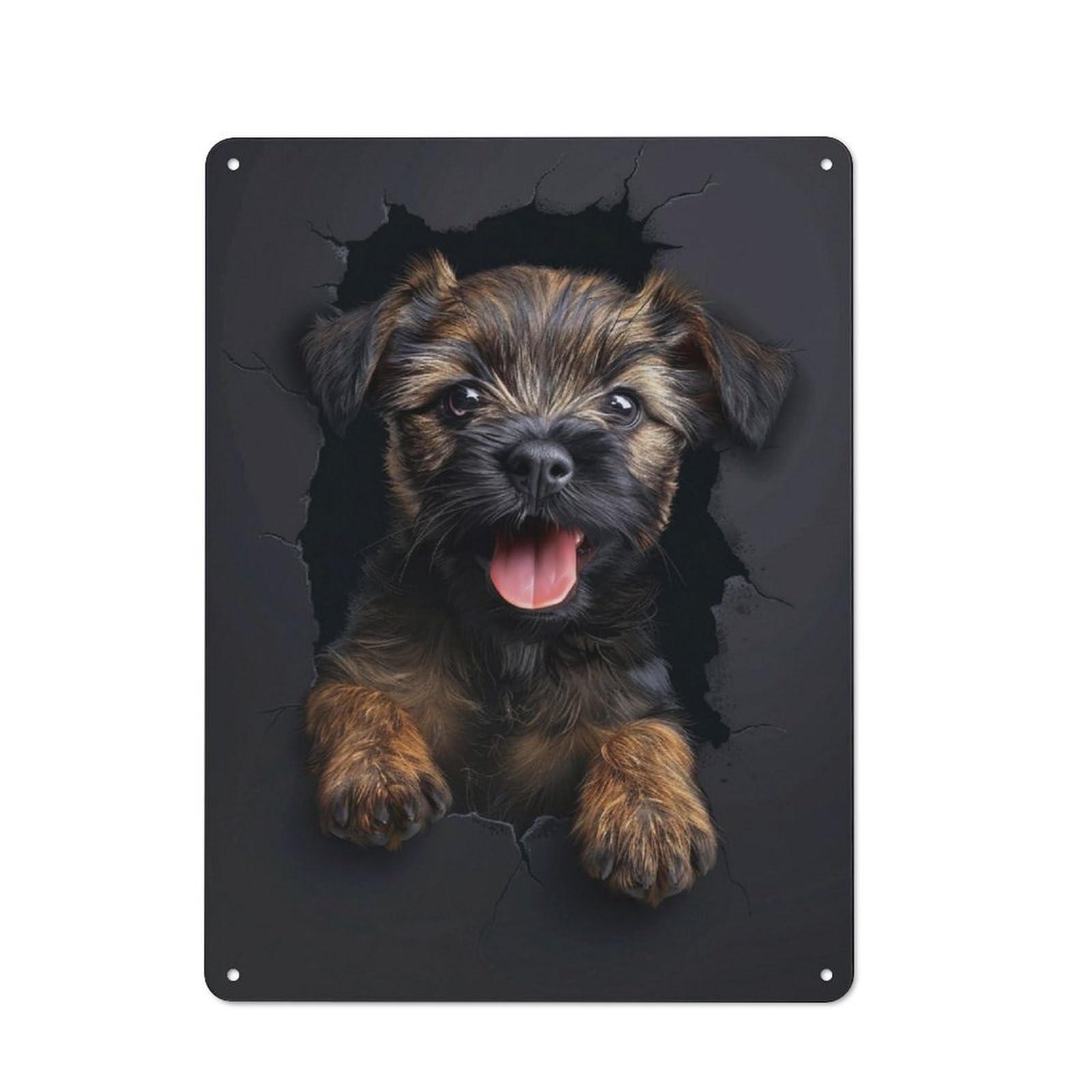 Junmoney Border Terrier Retro Metal Wall Sign 40X30cm With For Pub Or Café, A Housewarming Gift For Hospitality Wall Decor Collectors
