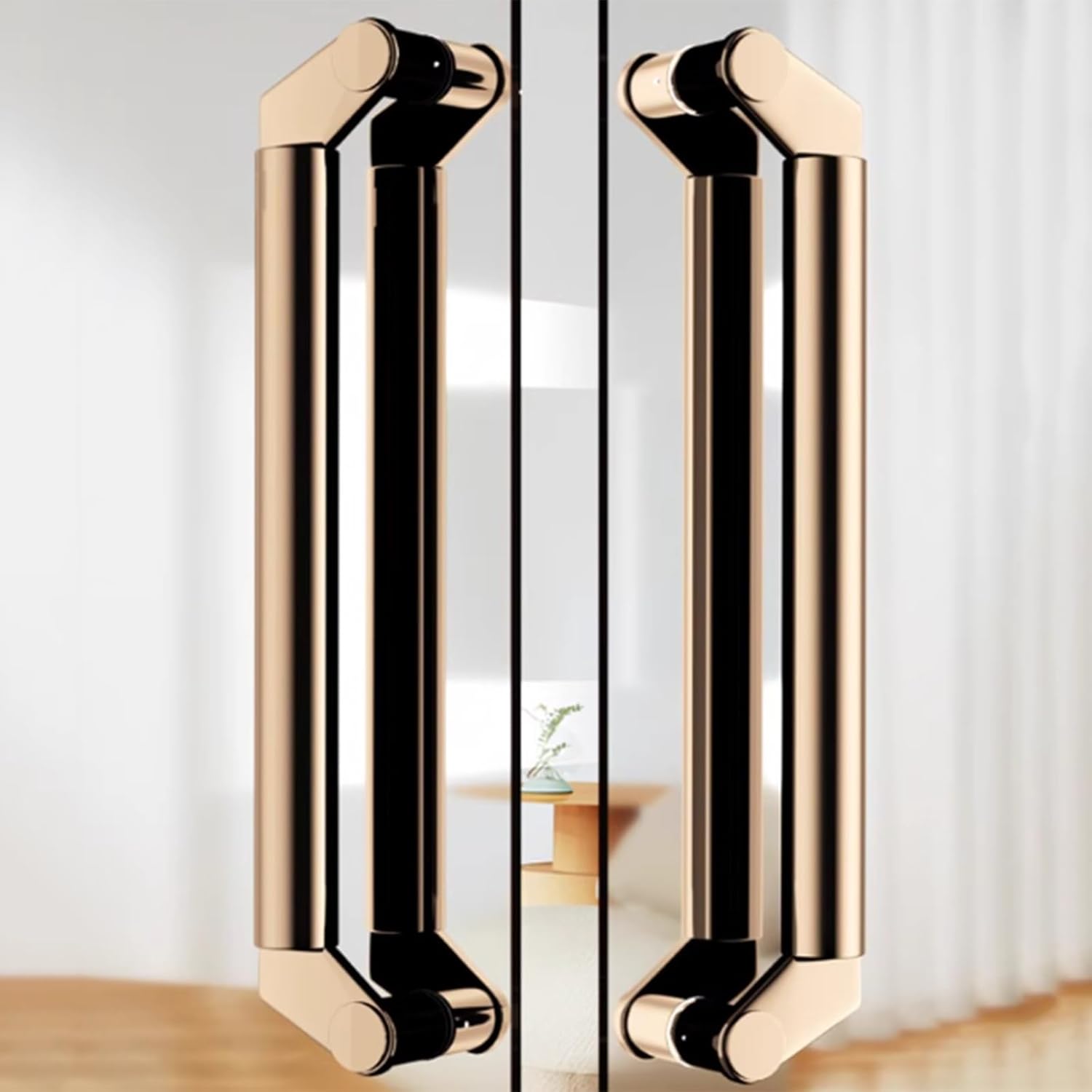 Matte Black Stainless Steel Pull Handles for Front Doors - 540mm, Durable Fastening Material for Office and Entrance Areas, Ideal for Home and Commercial Use - 1 Pair
