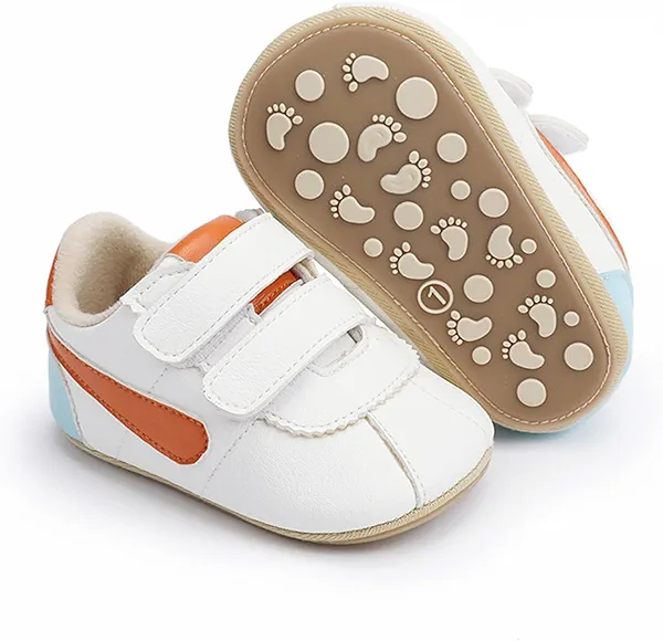 GAISUMMI Baby Boys Girls Shoes Infant High-Top PU Leather Sneakers Newborn Crib Flats Non-Slip Rubber Sole Unisex Toddler Prewalkers