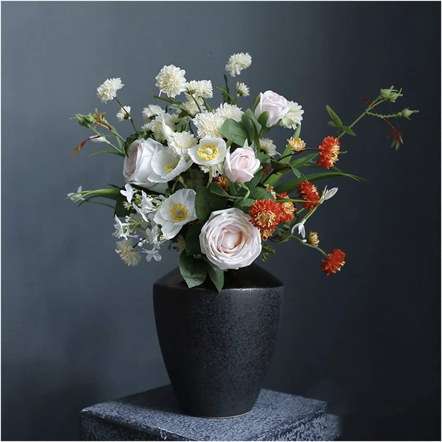 AYCDL artificial flower with pot Orchid Artificial Floral Table Centerpieces Simulation Faux Silk Rose Floral Bouquets Bonsai Decor for Home/Parlor/Bedroom/Office Orchid