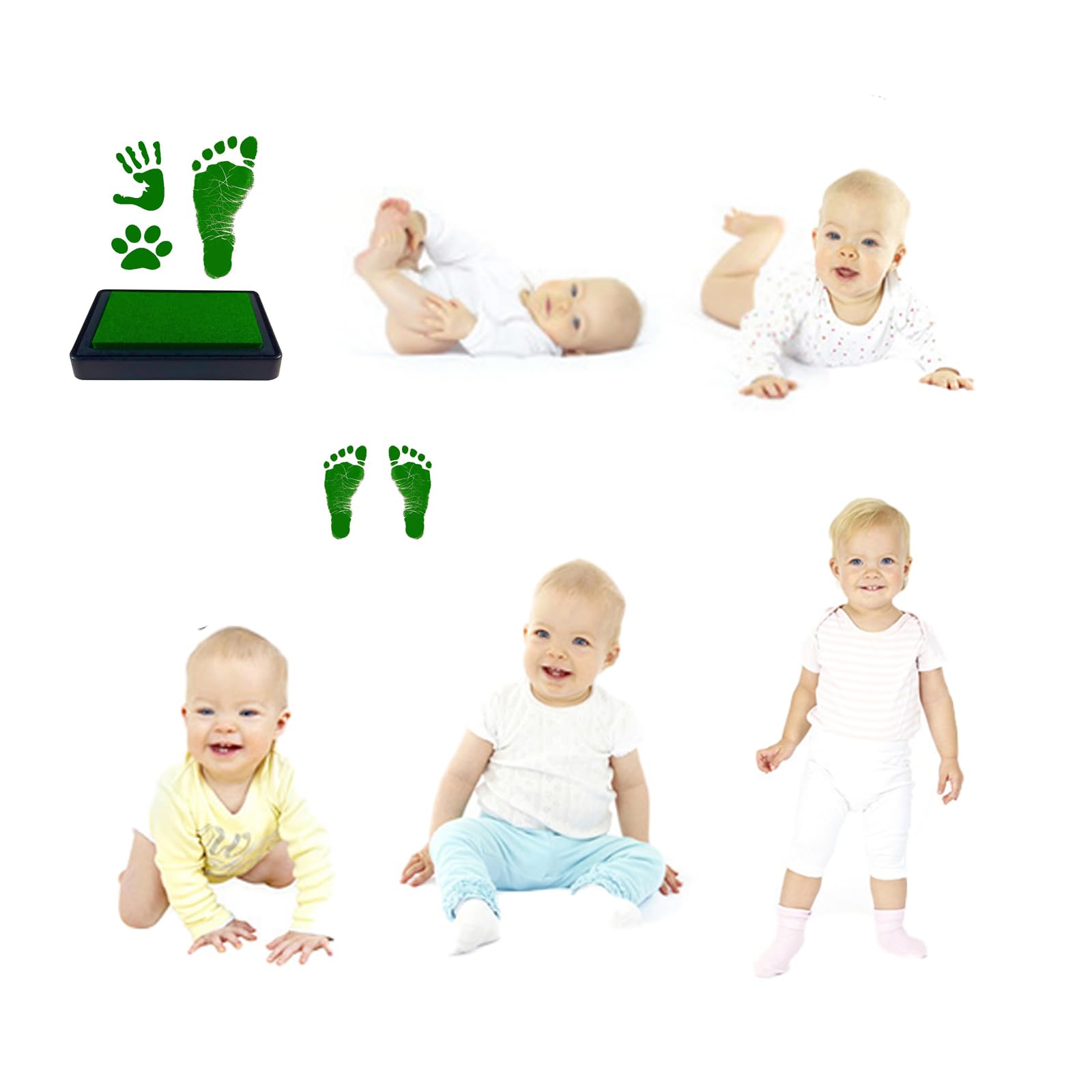 VICZON Baby Footprint Handprint, Baby Ink Pad, Reusable Ink Pad, Easy to Wipe Clean (Green) - Image 4