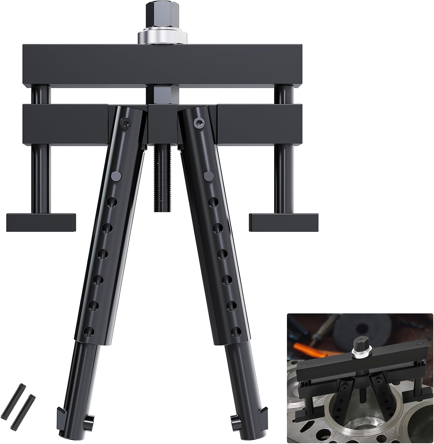 KUAFU Universal Cylinder Liner Puller Compatible with Cummins Caterpillar Volvo Mack etc on Wet Liner from 3-7/8" to 6-1/4" bore Replacement for PT-6400-C 3376015 M50010-B