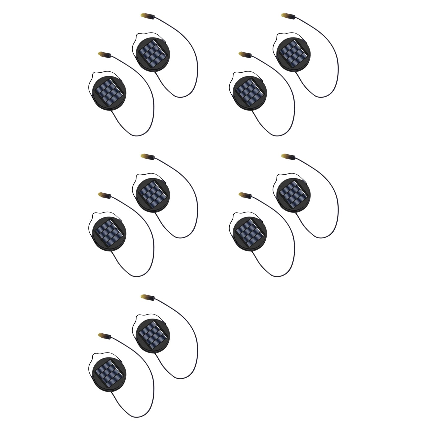Aundhegrtt Black 10Pack 600Mah Solar Lights Replacement Top For Outdoor Lantern Lights Waterproof For Garden, Yard,Diy Birthday Gifts