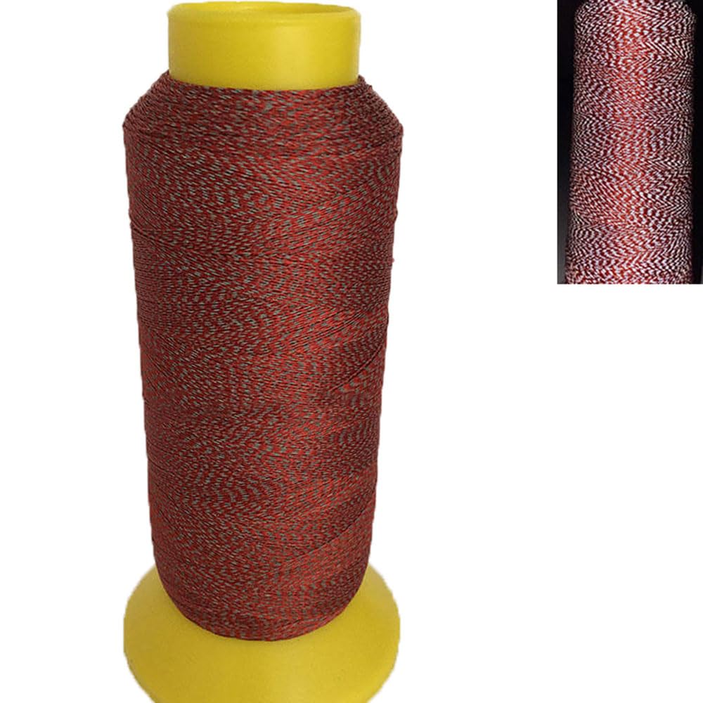 Reflective Polyester Thread, Line Thickness 0.15mm 9 Colors, 1300M(1421Y) for Embroidery, Quilting and Sewing (red1300m/1421Y)