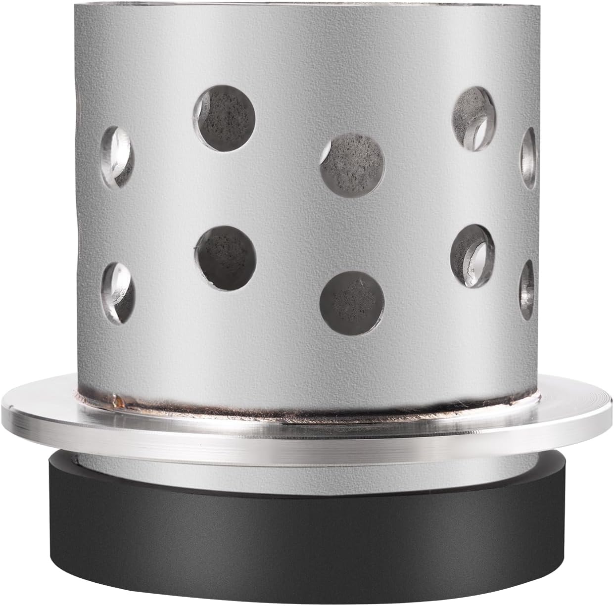 DZQ Perforated Casting Flask Vacuum Casting Stainless Steel Wall Flanged with Rubber Sprue Base(3.5" x 4")