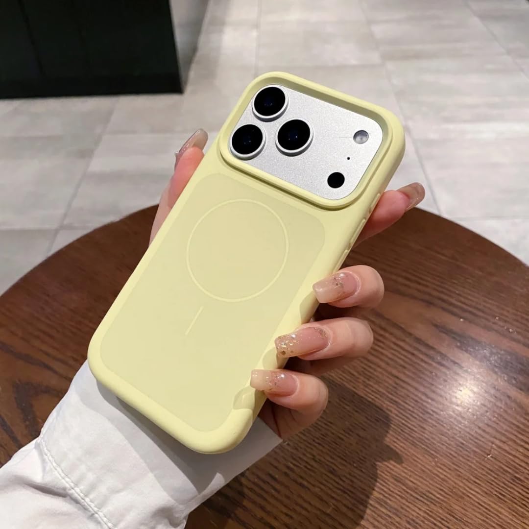 Coque iPhone 17 Pro Max silicone liquide jaune mat antichoc - 8