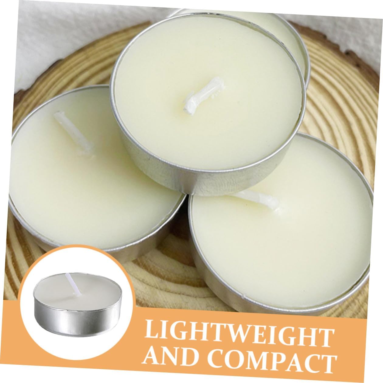 100pcs White Paraffin Tea Light Candles Extended Duration Round Tealight Candles for Wedding and Banquet Decorations Compact Unscented