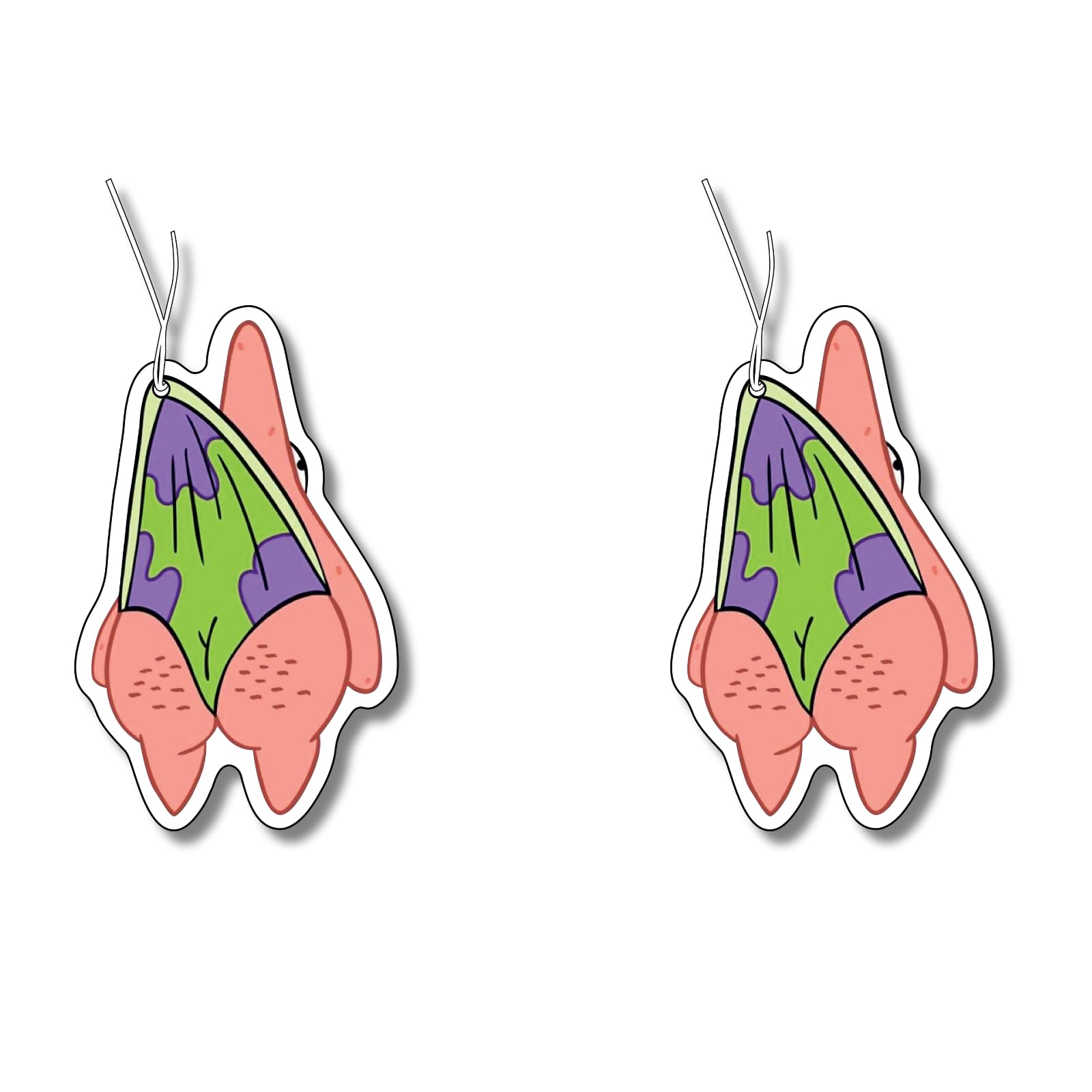 2x Duftbaum mit Seestern Patrick Motiv, lustig Duftspender, Duftbaum Auto tuning, Lufterfrischer, Duftanhänger, Lufterfrischer, Scherzartikel
