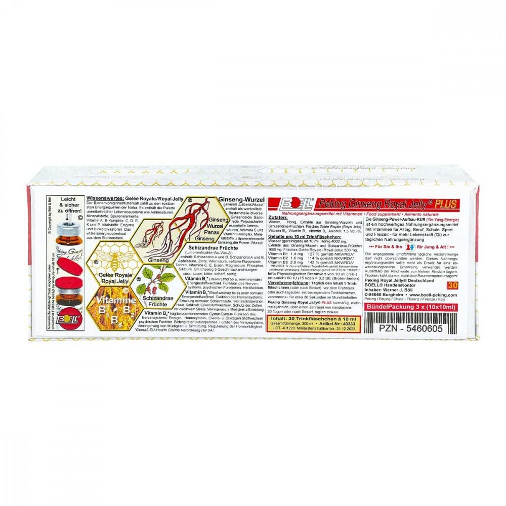 peking ginseng royal jelly plus trinkampullen 30X10 ml