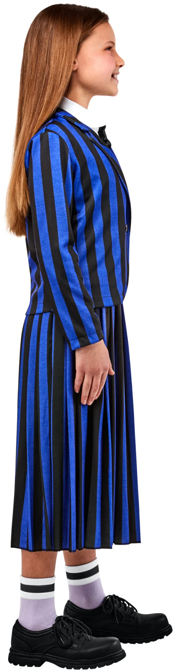 Rubies – Disfraz de lujo infantil oficial miércoles – Top con cuello y corbata, chaqueta y falda larga – Enid Uniforme – Talla infantil a elegir – Serie Wednesday – Disfraz de Halloween, para