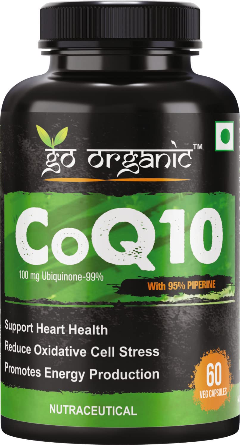 Coenzyme Q10 100mg supplement with high absorption to improve BioPerine | CoQ10 100 mg supplement 60 Capsule | Coenzyme Q10 100mg Supplement for healthy heart and immunity 60 Count