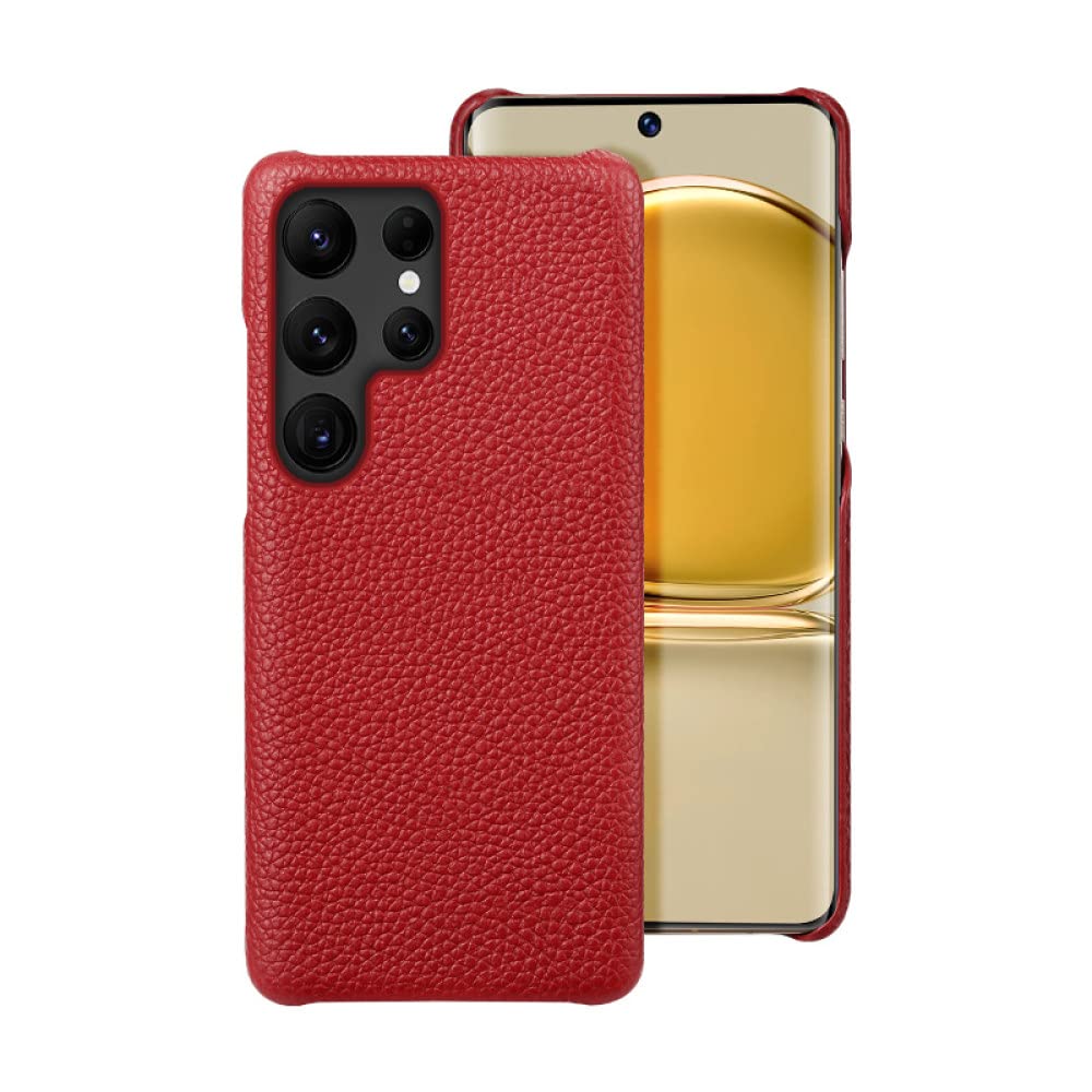Housse cuir véritable Samsung S22 protégeant des rayures style litchi - 7