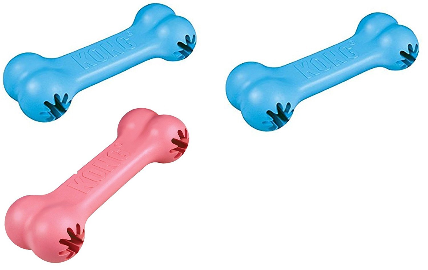 Kong - Juguete para perro (pequeño), color rosa y azul