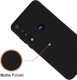 HELLO ZONE Rubber Exclusive Matte Finish Soft Back Case Cover for Moto One Macro - Black