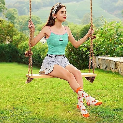 wotemlur Fun Colorful Socks Patterned Funky Happy Women Crew Cute Sock Combed Cotton Stockings — view 5