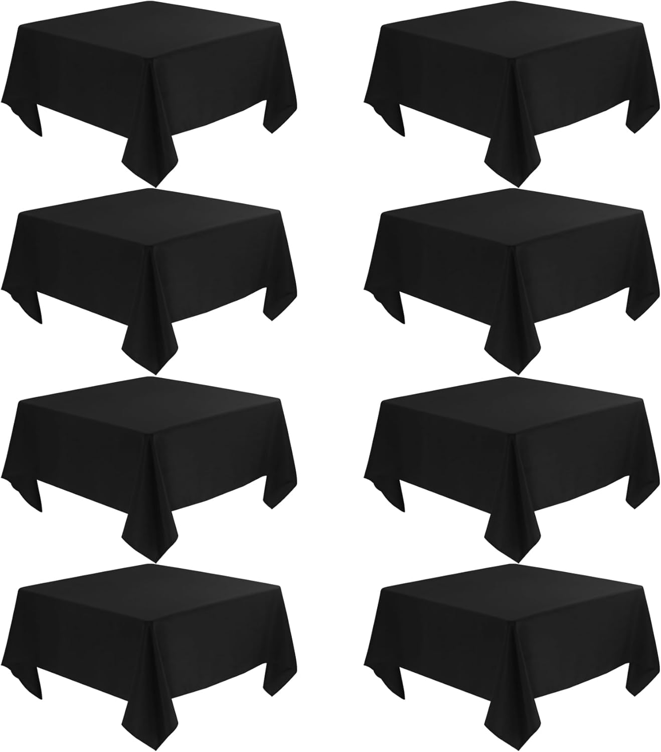 8 Pack Premium Square Tablecloth for Square or Round Table, Washable Bulk Linen