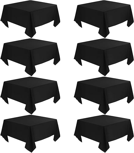 Paquete de 8 manteles cuadrados de alta calidad para mesa cuadrada o redonda, manteles lavables de lino a granel, manteles de tela de poliéster para