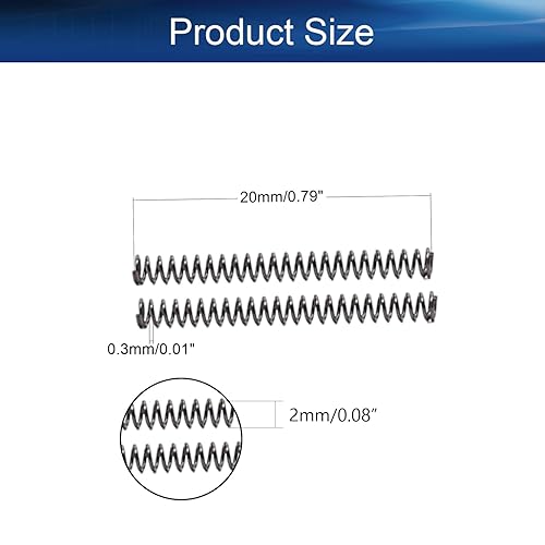 Miniatura 134 de Bettomshin 20 muelles comprimidos, 0.01 pulgadas de diámetro de alambre x 0.12 pulgadas de diámetro x 0.59 pulgadas de longitud libre, construcción