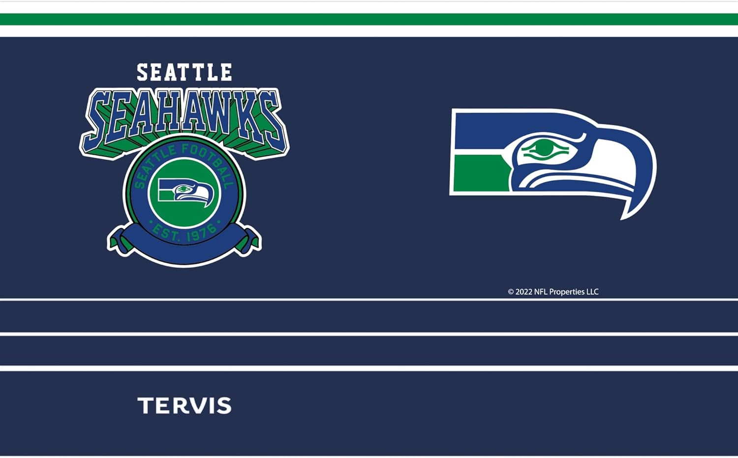 Tervis Traveler NFL Seattle Seahawks - Vintage Triple Insulated Tumbler Travel Cup Keeps Drinks Cold & Hot, 20oz, Stainless Steel - Image 2