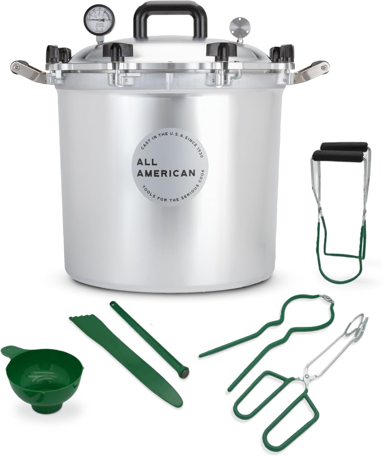 All American 1930: 41.5qt Pressure Cooker/Canner (The 941) + Canning Accessory Kit - Made in the USA