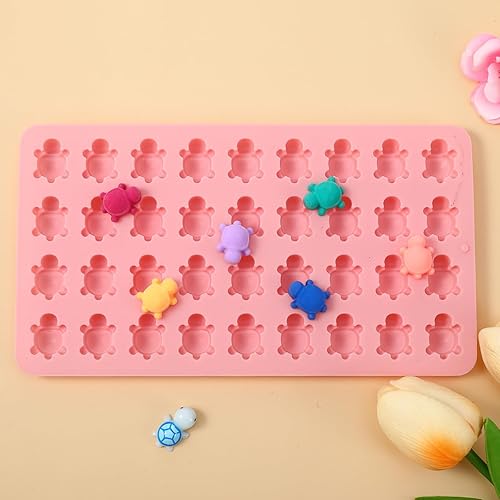 Miniatura 5 de 2 moldes de silicona de mini tortuga para chocolate, moldes de gomitas de caramelo pequeño, bandeja de cubitos de hielo de tortuga, linda tortuga