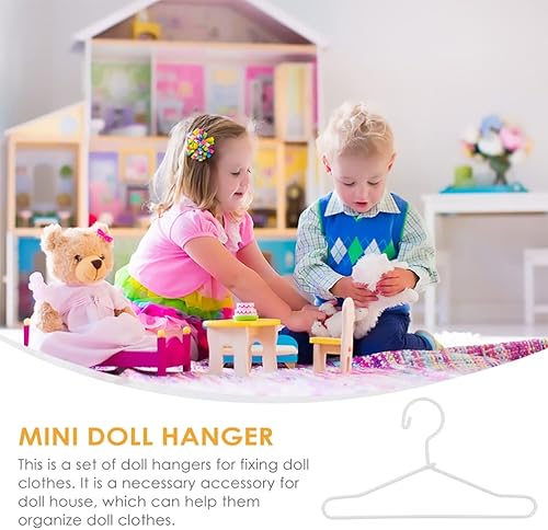 Miniatura 7 de Toddmomy Ropa para muñecas, armario de muñecas, mini perchas de ropa de muñeca, 10 piezas de metal para muñecas, mini perchas de ropa para muñecas,