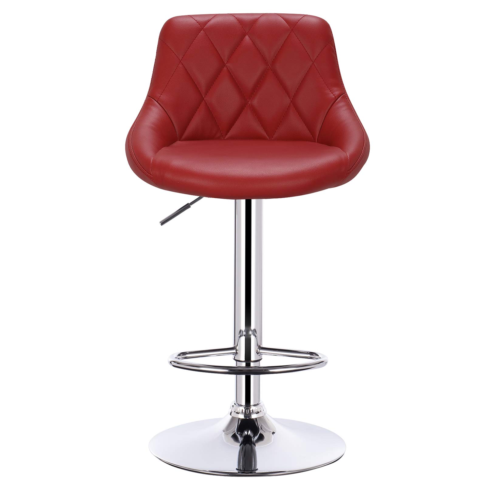 eSituro Bar Stools Dark Red Barstools Set of 2 Adjustable Steel Bar Stools for Home Breakfast