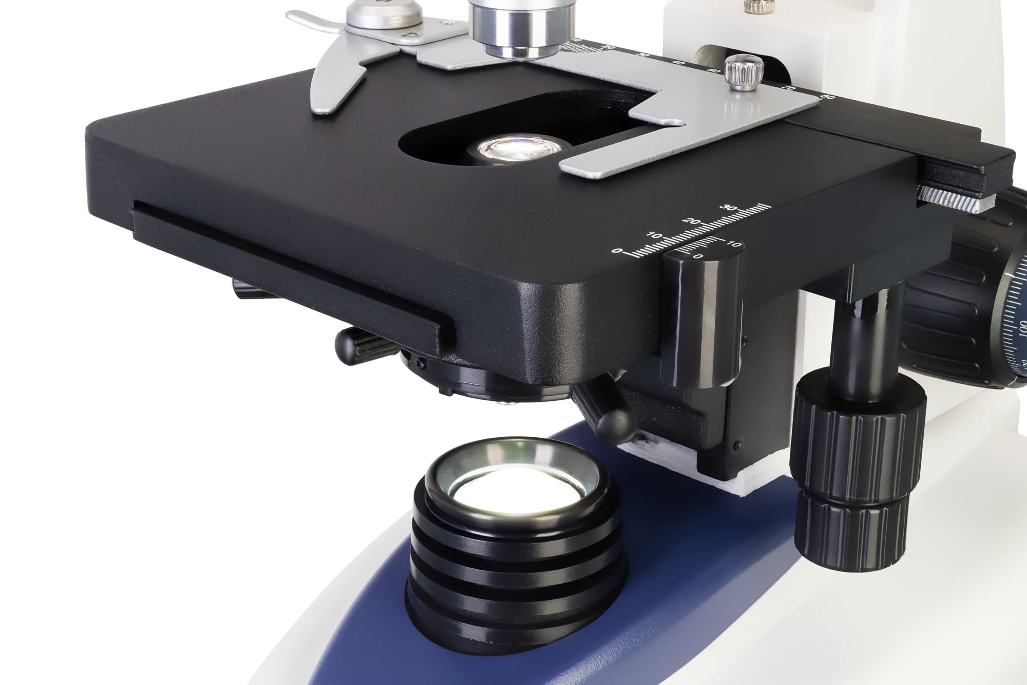 Levenhuk D95L LCD Biologiczny Mikroskop Laboratoryjny z Powiększeniem 40–2000 Razy, Regulowanym Oświetleniem LED i 7-Calowym Ekranem Cyfrowym