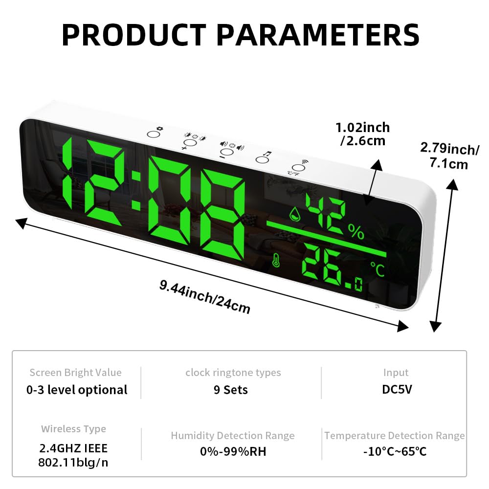 Amazon.com: Splenssy WiFi Digital Clock with Temperature and
