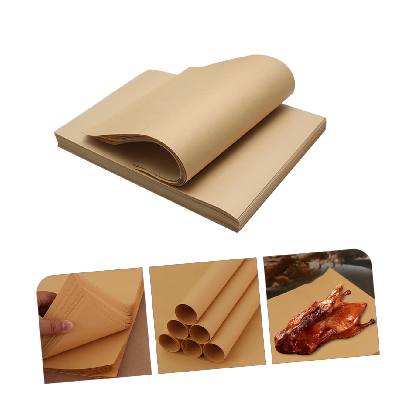 Hohopeti 300 hojas Papel para Envolver Alimentos Papel Antiadherente y Resistente para Sándwiches Hamburguesas y Snacks para Uso Alimentario Desechable
