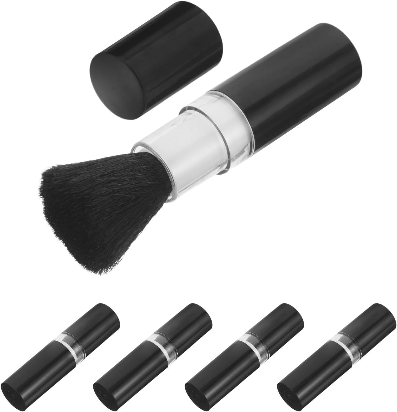 Camera Cleaning Brush Retractable Black 5pcs Plastic