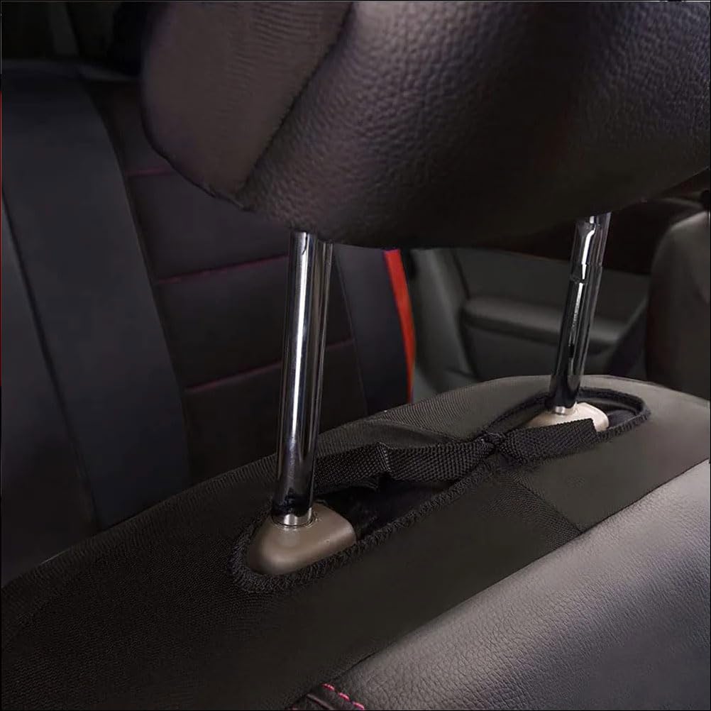 Coche Fundas ​Asientos para Peugeot Rifter 2018-2023, Juegos De Cubreasientos Impermeables Funda De Asiento Cuero PU Protector Accesorios,C/Black-Red