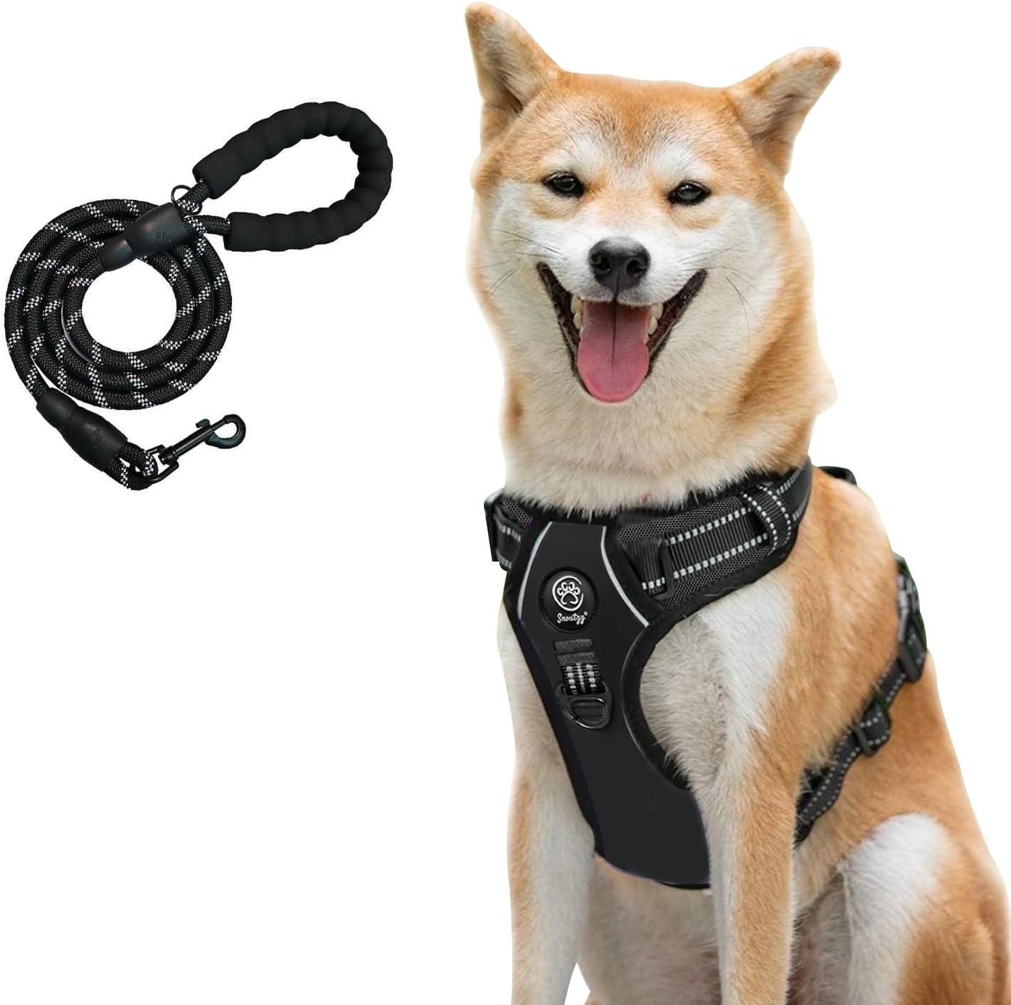 SNOUTZZ® Dog Harness and Leash Set, No Pull Pet Harness with 2 Leash