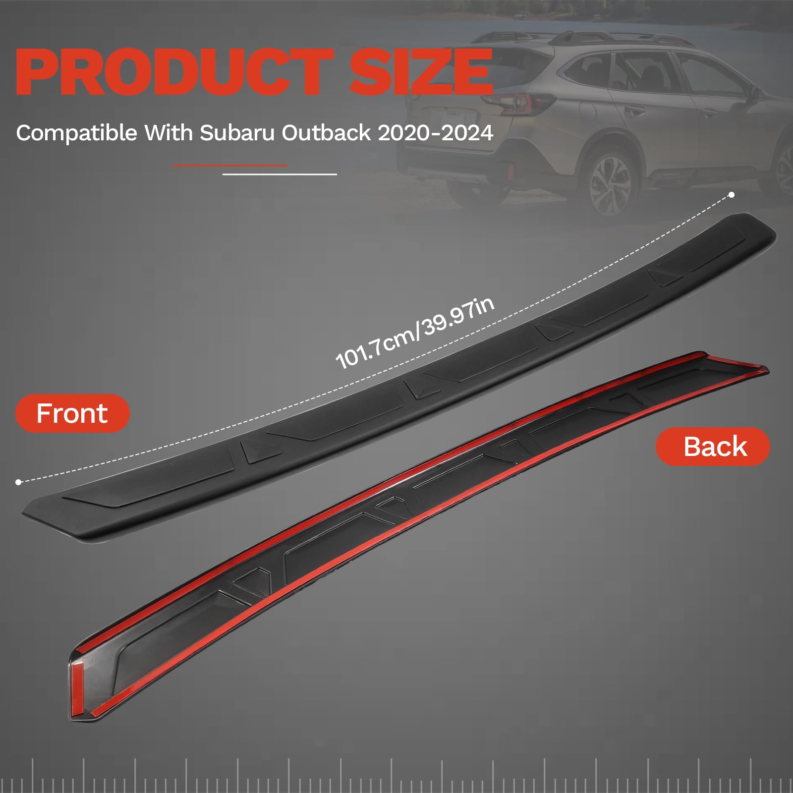 CZCJGD Rear Bumper Protector Guard Accessory Trim Cover Scratch Resistant Compatible with Subaru Outback 2020 2021 2022 2023 2024 2025