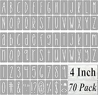 Vista 13 de Plantillas de letras del alfabeto de 1 pulgada para pintar, paquete de 70 plantillas de letras y números con letreros para pintar sobre madera
