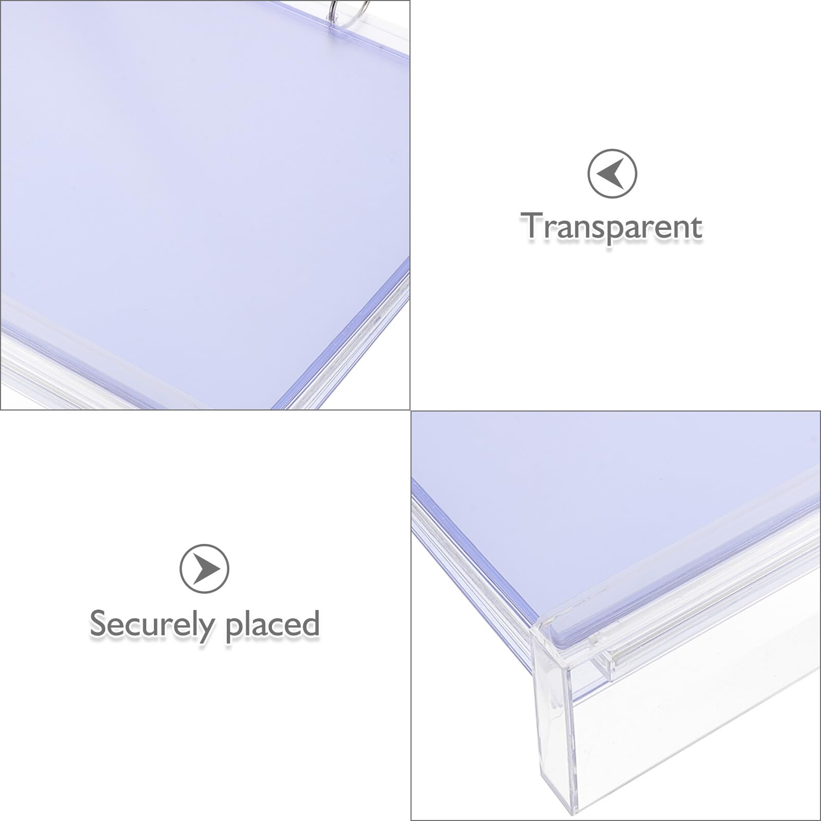 Soporte de Menú Horizontal Transparente A6 6 Páginas Abatibles Expositor de Plástico para Letreros de Mesa Base Estable para Restaurante Cafetería y Hotel